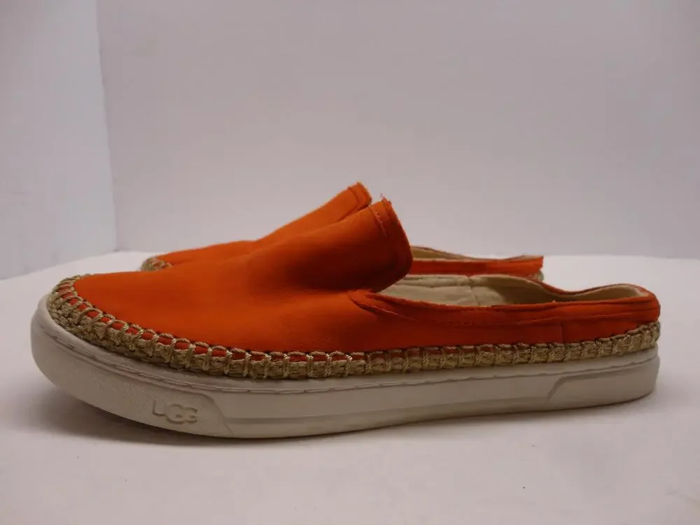 UGG Shoes Womens Size 8 Orange Leather Slip-On Espadrille Flats Casual 1010102